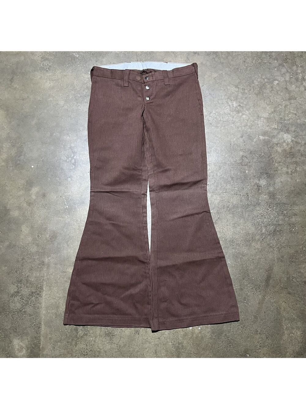 NOS Vintage 70s Choppers Brown Bell Bottom Pants 30x31